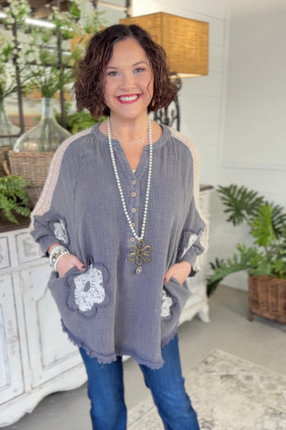 Susan Top Washed Navy