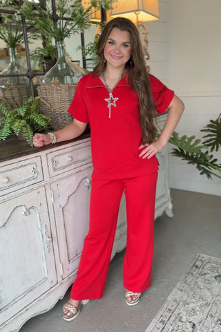Spirited Pant Set Ruby Top & Pant Set Zenana