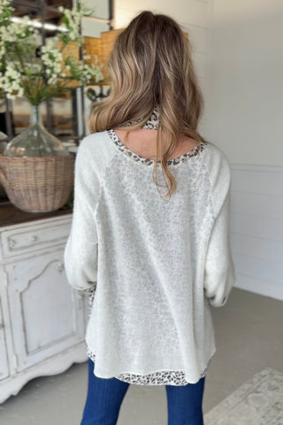 Cloaked Dusty Blue Leopard Shirts & Tops Prospero