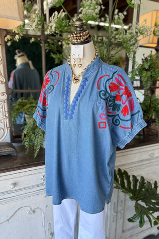 Sweet Summer Top Lt Denim by Umgee
