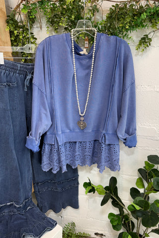 Carol Ann Top Blueberry by Easel Shirts & Tops Easel