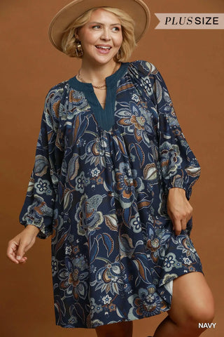Maxine Dress Navy by Umgee Dresses Umgee