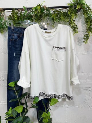 Peek of Leopard White Shirts & Tops MuMu/JY