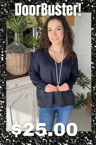 Little Details Navy sweater Oz