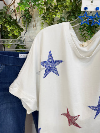 Star Bright Top White Shirts & Tops Peach Love