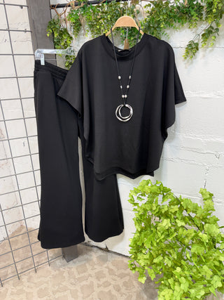 Debbie Pant Set Black Top & Pant Set Zenana
