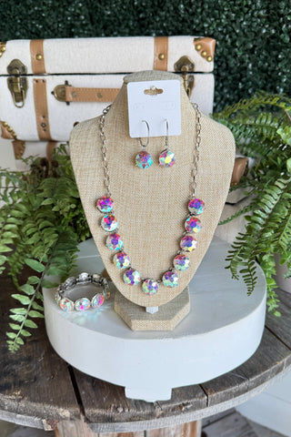 Bedazzled Necklace Silver AB