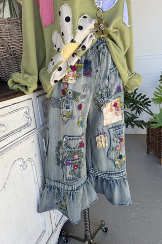 Emberly Pants Denim Pants Blue Velvet