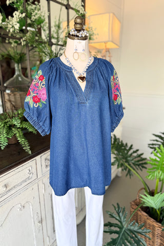 Foothills Top Denim by Umgee Shirts & Tops Umgee