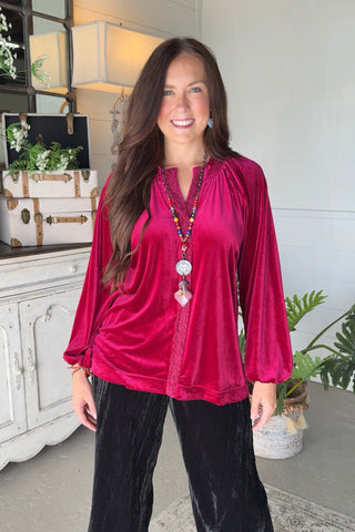 Maggie Top Raspberry by Umgee Shirts & Tops Umgee