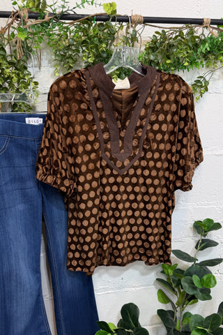 Manhattan Top Brown by Umgee RESTOCK Soon Shirts & Tops Umgee