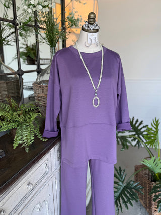 Next Level Pant Set Eggplant Top & Pant Set Zenana