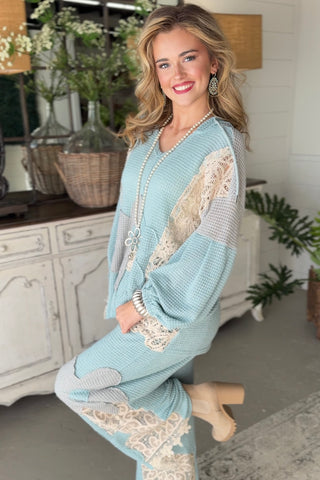 Daisy Duo Top Aqua/Cream Shirts & Tops Davi & Dani