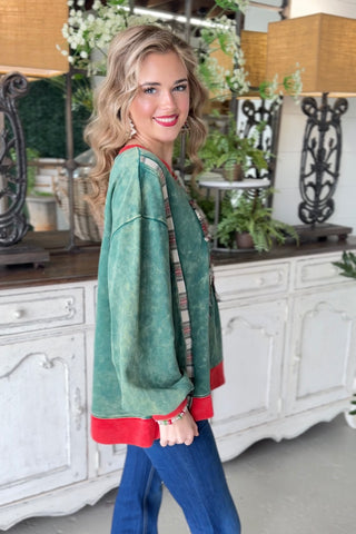 Winter Lineup Green Sweatshirt Sage+Fig