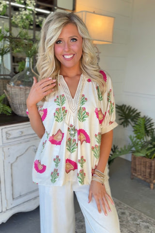 Waverly Top Cream Shirts & Tops Umgee