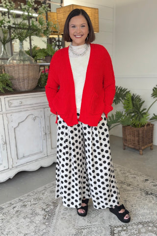 Judy Cardigan Cherry Red