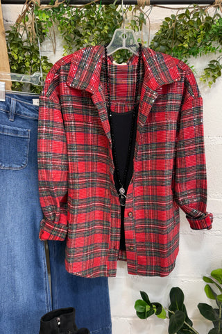 Shining Holiday Jacket Red by Bibi Shacket Bibi