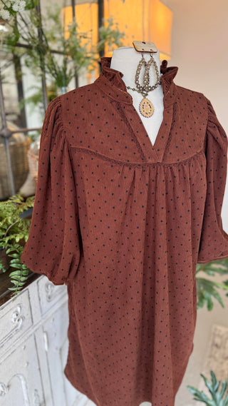 Vera Dress Chocolate by Umgee