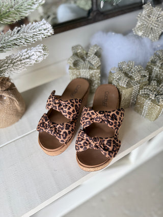 Bowed Up Wedges Leopard by Corky's Shoes Corky's Footwear