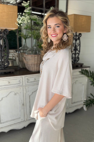 Villa Pant Set Oatmeal Top & Pant Set Dear Scarlett