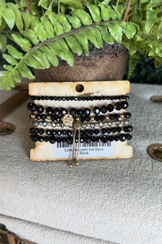 Sable Bracelet Set Black by Pink Panache