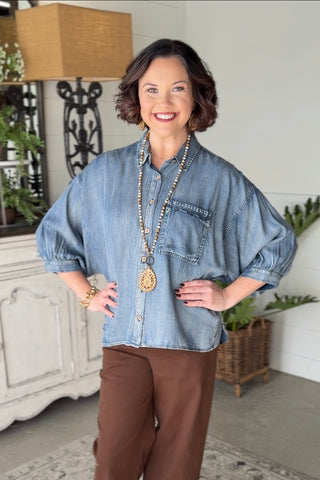 Tailored For Me Dark Denim Shirts & Tops Mittoshop