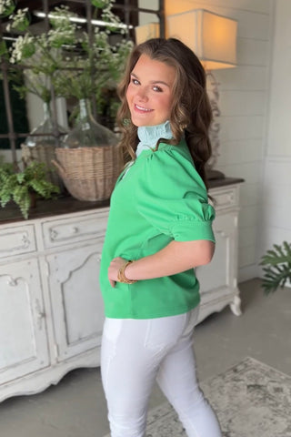 Natasha Top Apple Green by Umgee Shirts & Tops Umgee