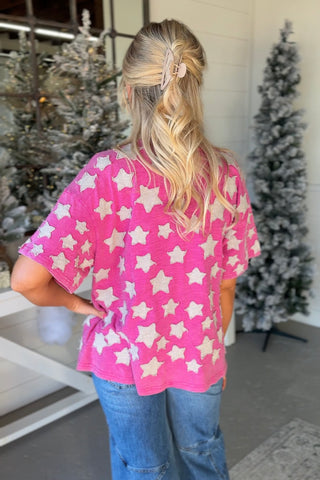 Evening Stars Hot Pink Shirts & Tops Blue Velvet