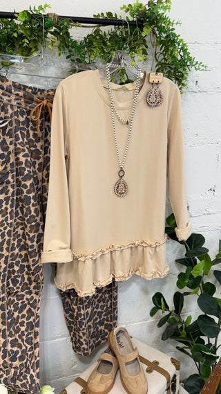 Vicki Top Taupe by Easel