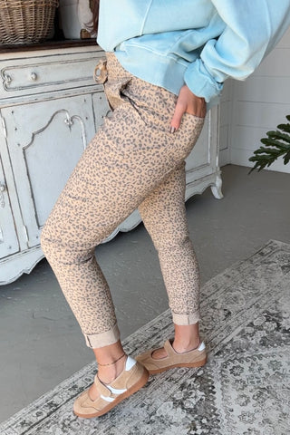 Lovin Leopard Pants Tan Pants LM OLAA MODA