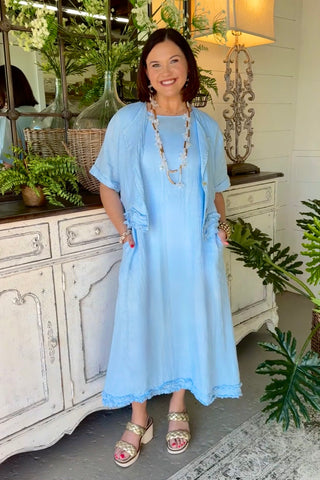 Hattie Maxi Dress Light Blue Dresses S & F/ Italy
