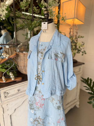 Elsie Maxi Dress Lt Blue Dresses S & F/ Italy