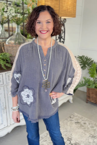 Susan Top Washed Navy