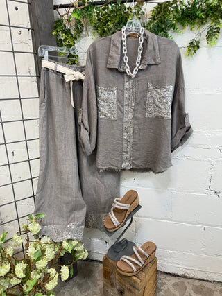 Crawford Linen Pants Grey Pants New Afeis