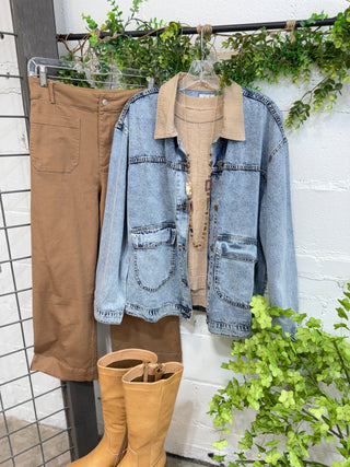 Sadie Jacket Denim by Easel Jacket Easel