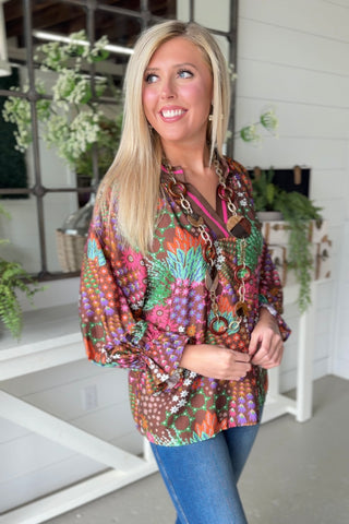 Harvest Garden Brown Mix by Umgee Shirts & Tops Umgee