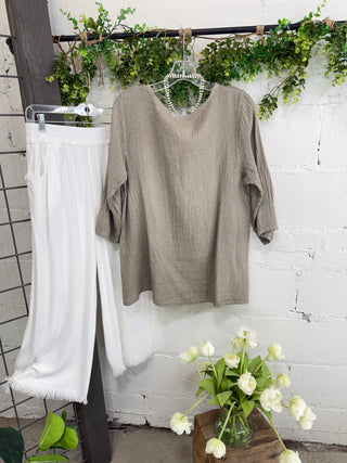 Aneesa Top Taupe Shirts & Tops Sole Luna