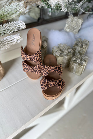 Bowed Up Wedges Leopard by Corky's Shoes Corky's Footwear