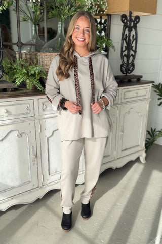 Go Wild Hooded Pullover Taupe Shirts & Tops Sunflower