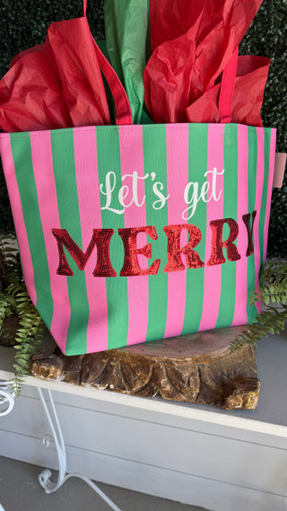 Lets Get Merry Tote Multi Tote Faire-Shiraleah
