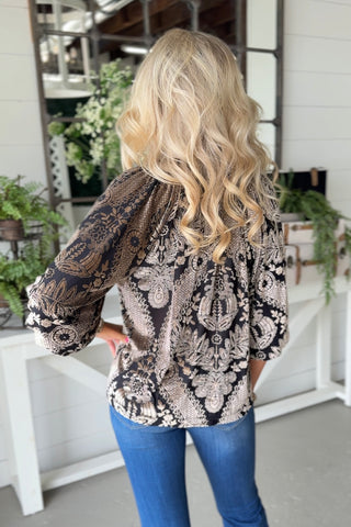 Presley Velvet Top Black by Umgee Shirts & Tops Umgee