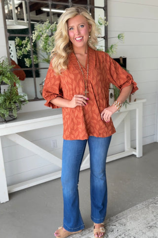 Seasons Change Rust by Umgee Shirts & Tops Umgee