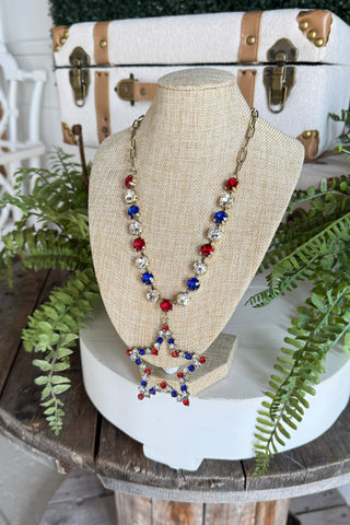 Patriotic Star Necklace Gold