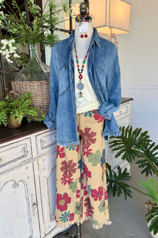 Go West Washed Chambray Shirts & Tops Blu Pepper