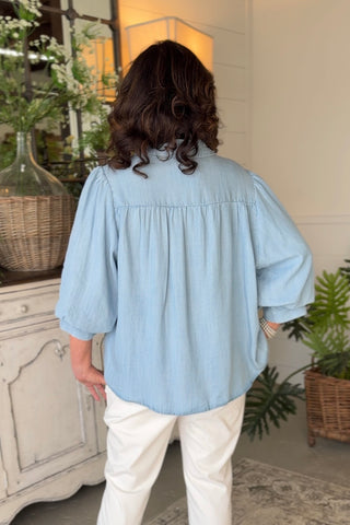 Valerie Top Light Denim Shirts & Tops Easel