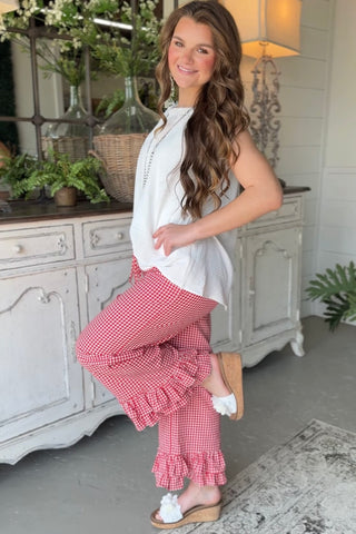 Checkmate Pants Red RESTOCK Soon Pants Vine & Love