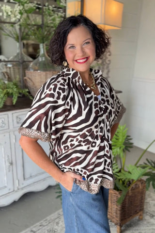 Hear Me Roar Top Brown by Umgee