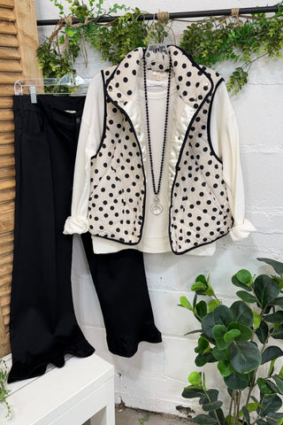 Lotsa Dots Vest Cream by Bibi Vest Jacket Bibi