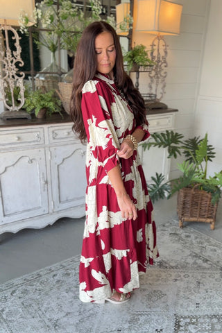Tiana Long Dress Burgundy by Umgee