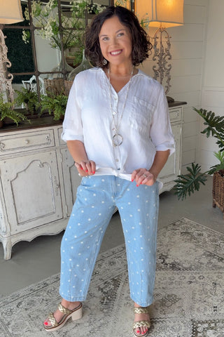 Susanne Jeans Lt Denim Jeans Peach Love